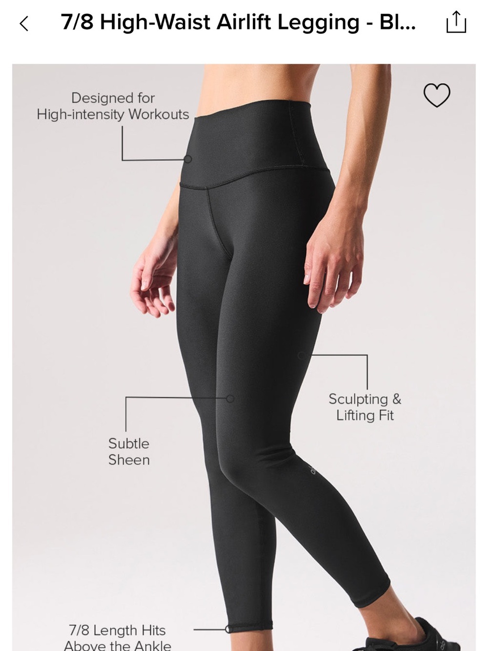 Alo cropped Black High-Rise Leggings